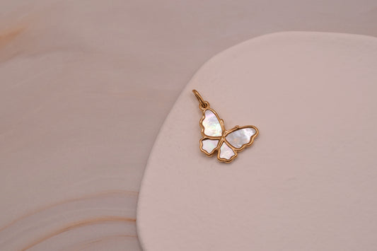 Large Gold & White Butterfly