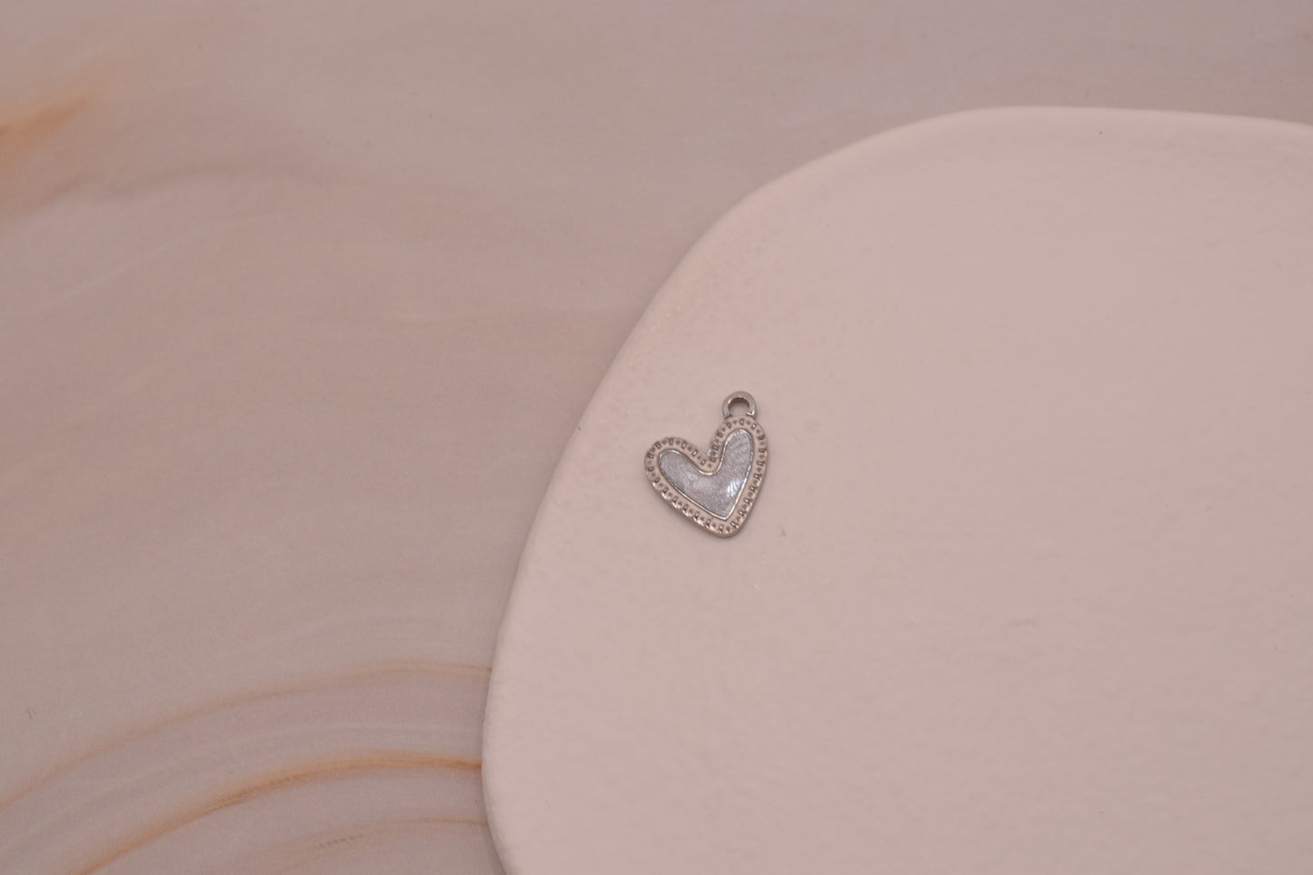 Silver White Heart Small