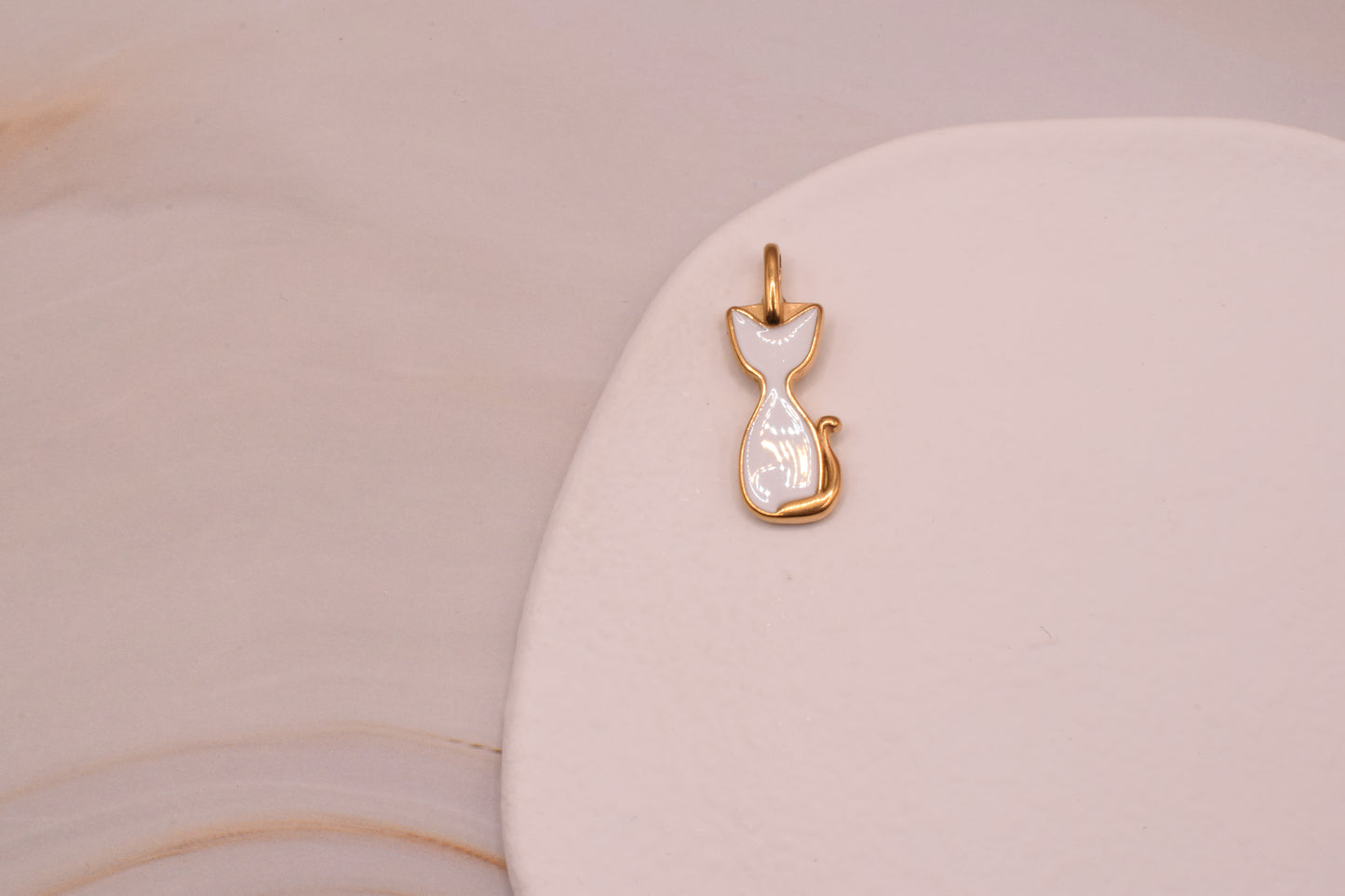 Gold & White Cat Large