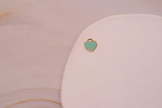 Small green and gold heart Gold