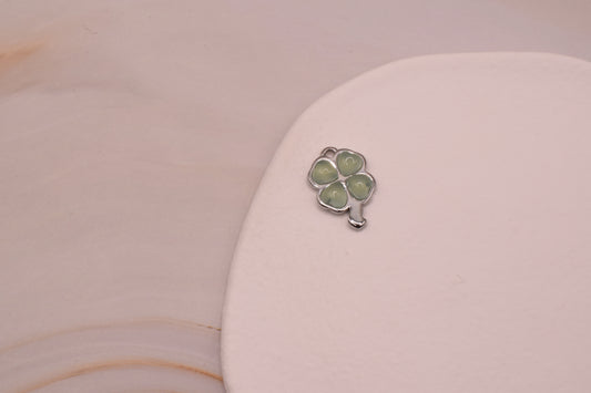 Silver & Green Four Leaf Clover