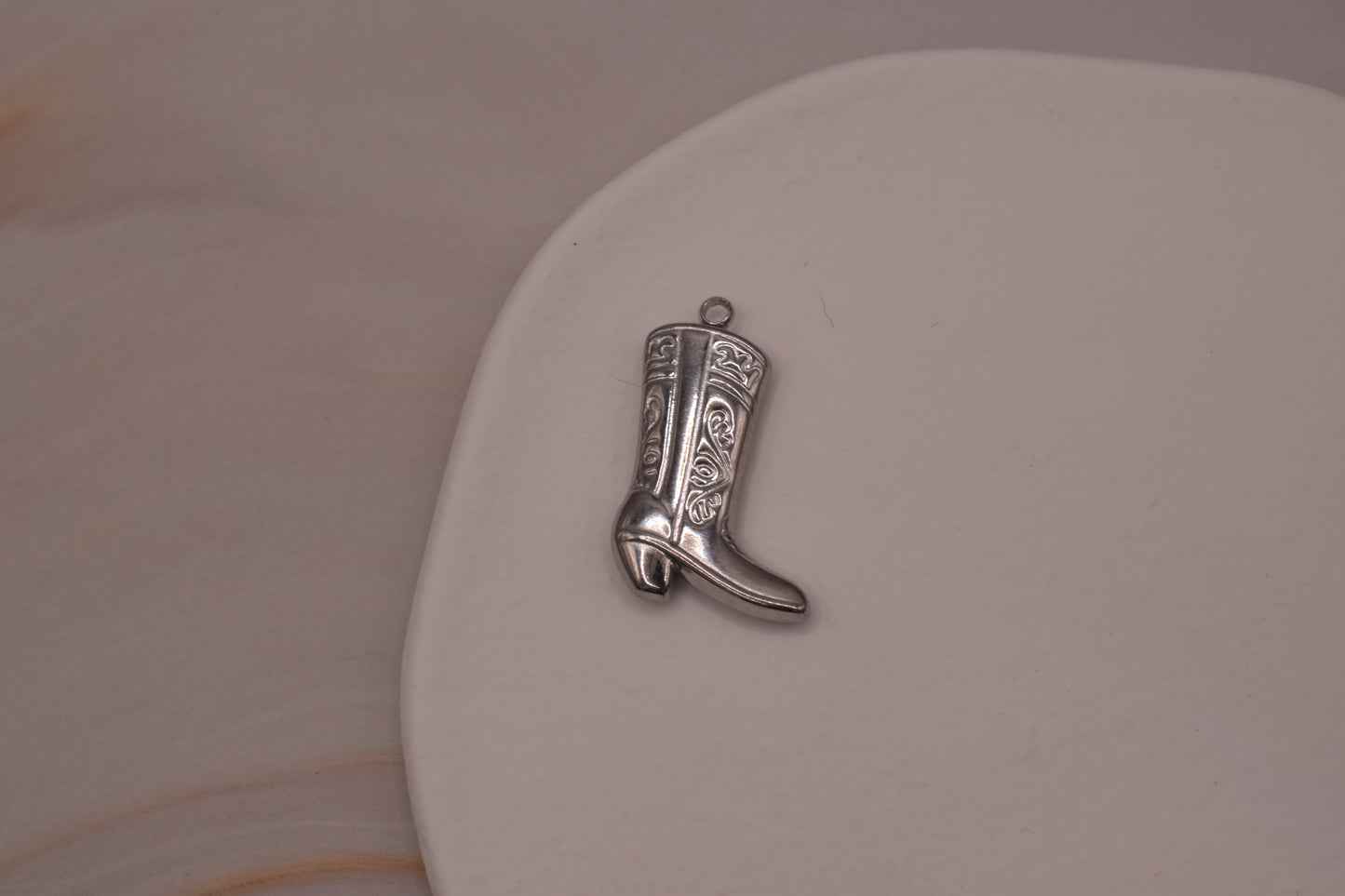 Silver Western Boot Charm