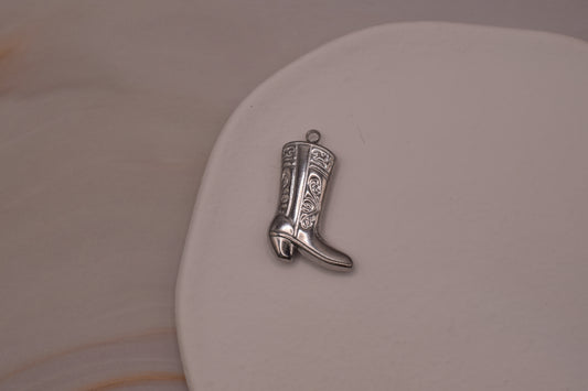 Silver Western Boot Charm