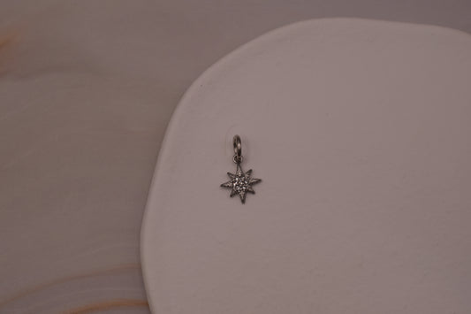 Silver Crystal Star Charm