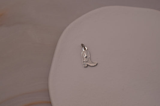 Silver White Cowboy Boot