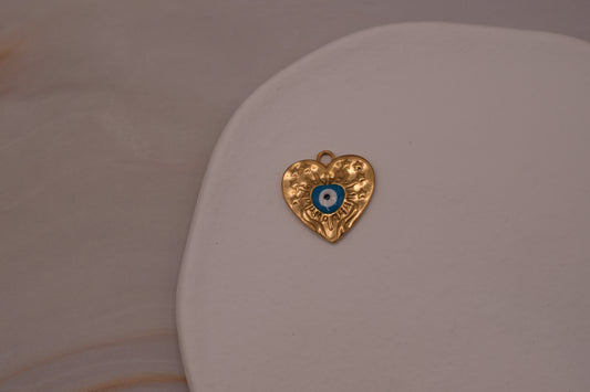Evil Eye Heart Charm