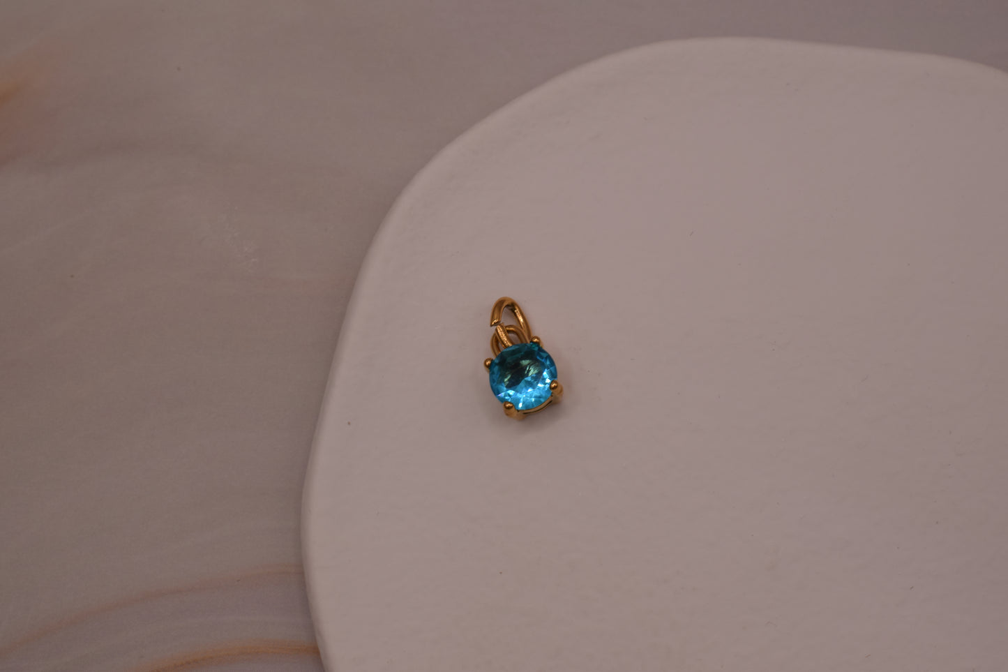 Gold Blue Gem Charm