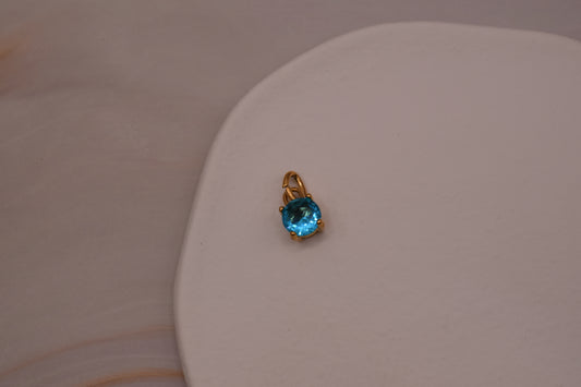 Gold Blue Gem Charm