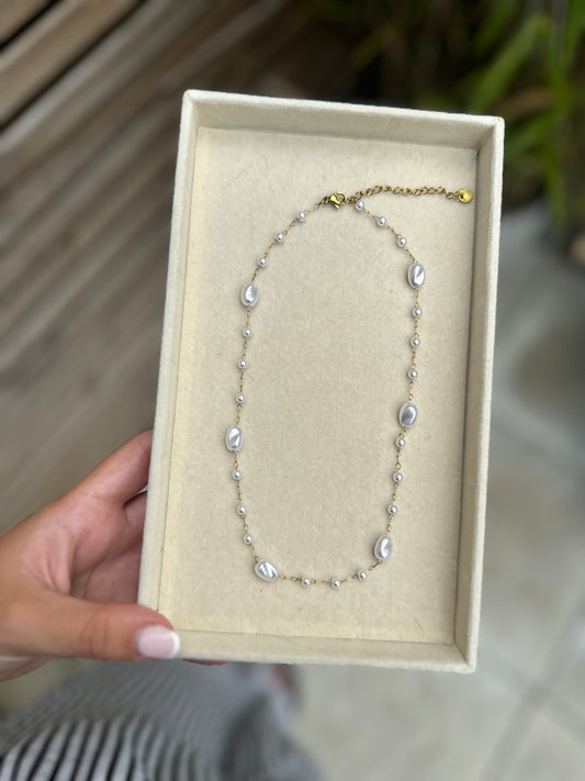 Gold Pearl Necklace