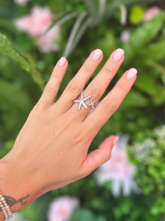 Silver Starfish Ring
