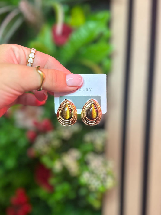 Amber Earrings Gold