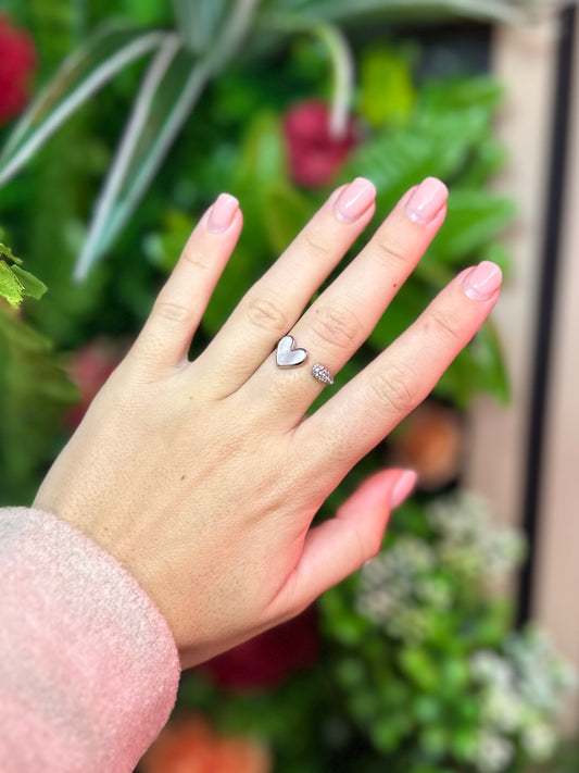 Sweetheart Wrap Ring Silver
